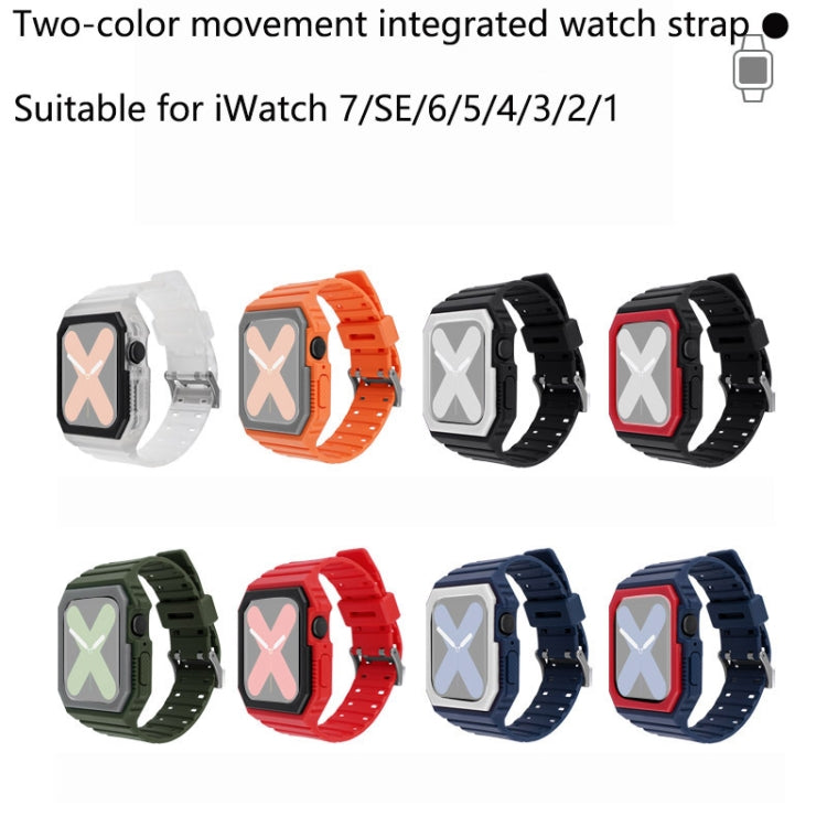 Silicone Strap with Case For Apple Watch Series