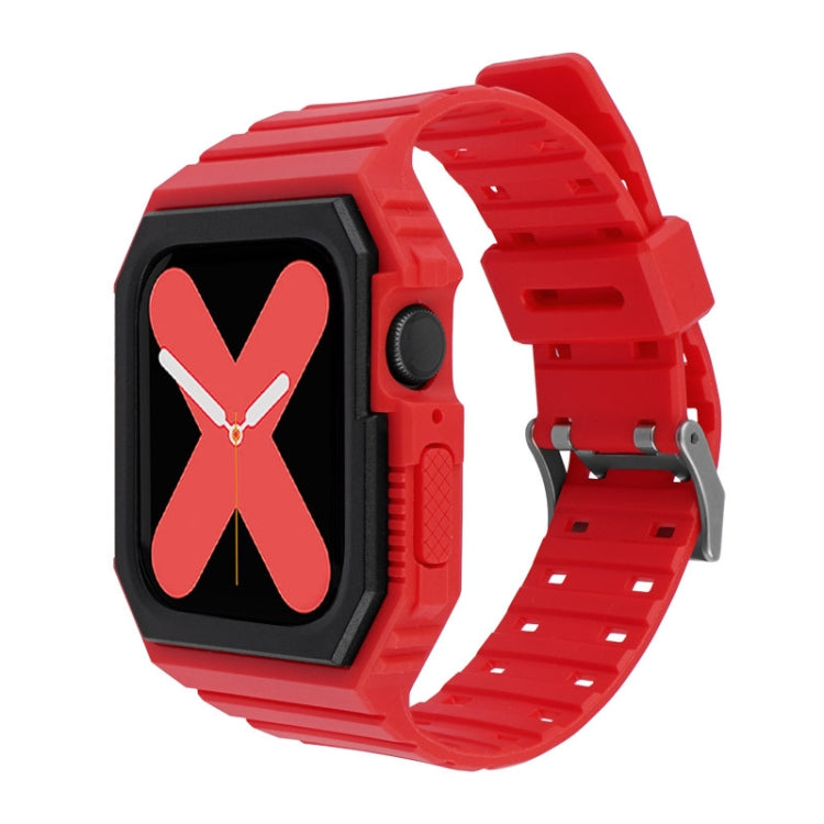 Silicone Strap with Case For Apple Watch Series