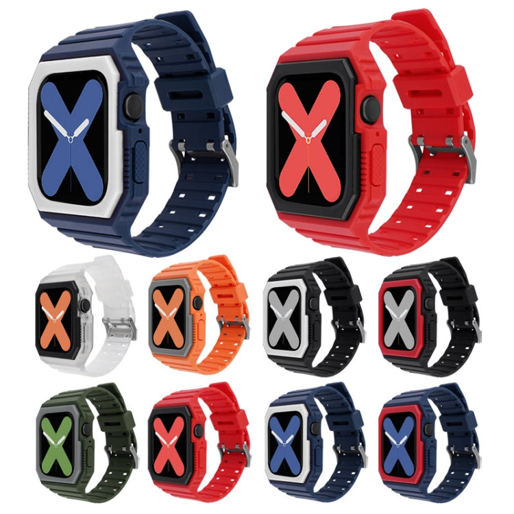 Silicone Strap with Case For Apple Watch Series