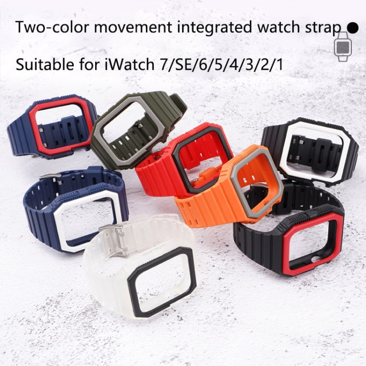 Silicone Strap with Case For Apple Watch Series