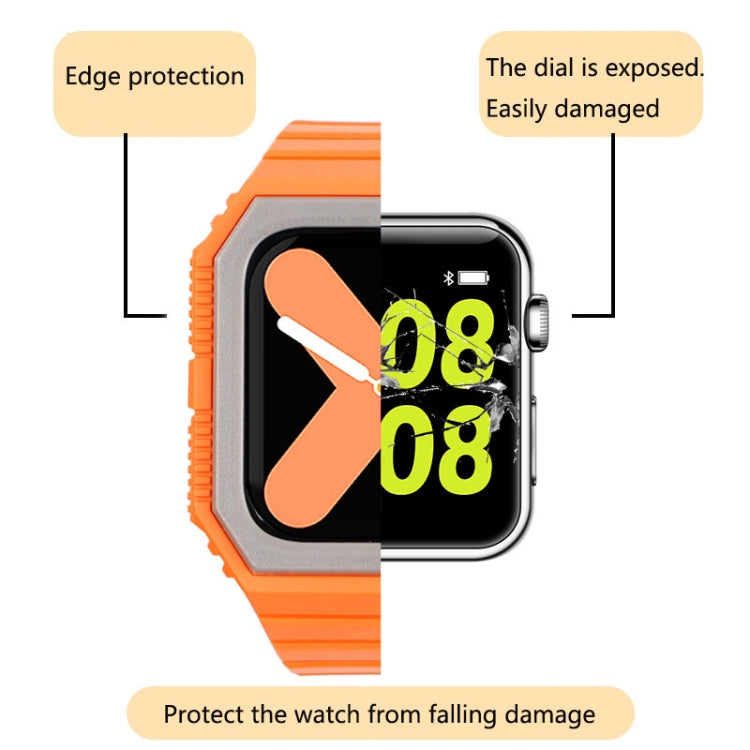 Silicone Strap with Case For Apple Watch Series