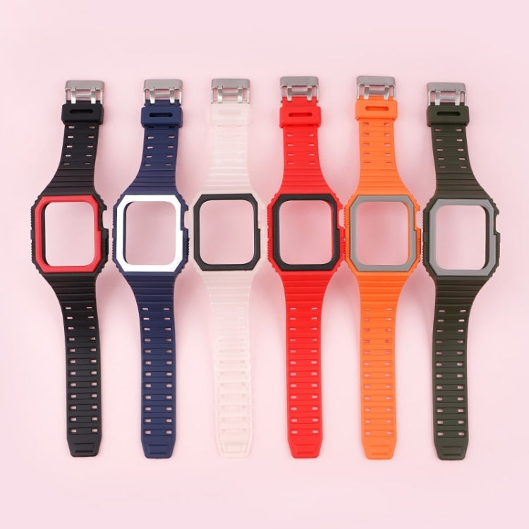 Silicone Strap with Case For Apple Watch Series