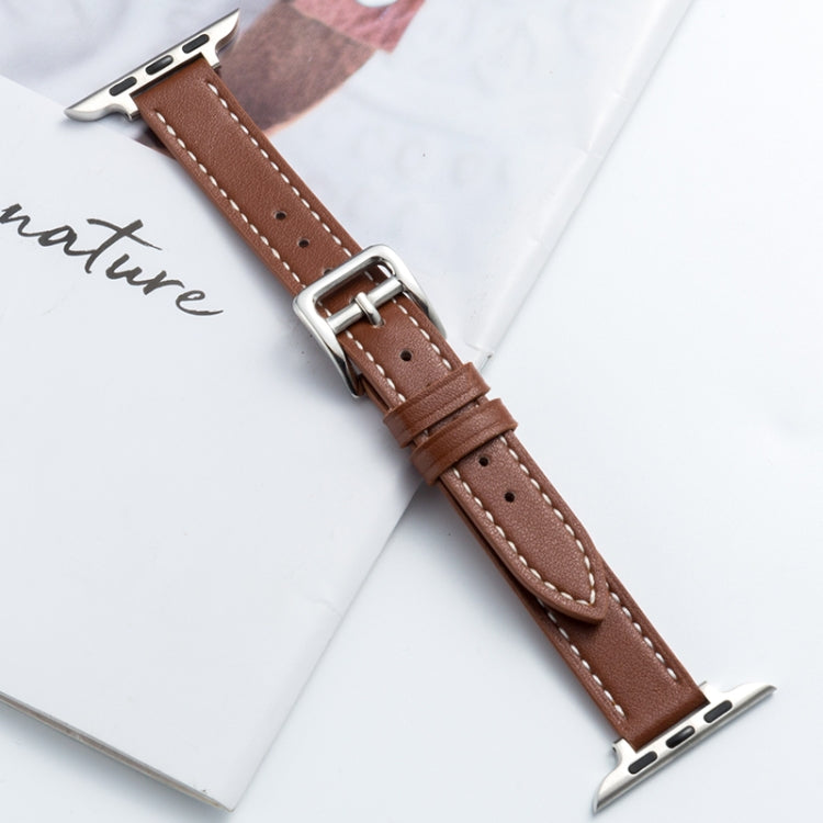 Microfiber Leather Pin Buckle Watch Strap For Apple Watch Series