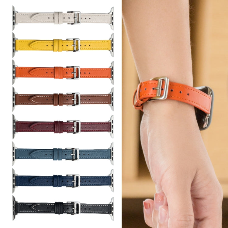 Microfiber Leather Pin Buckle Watch Strap For Apple Watch Series