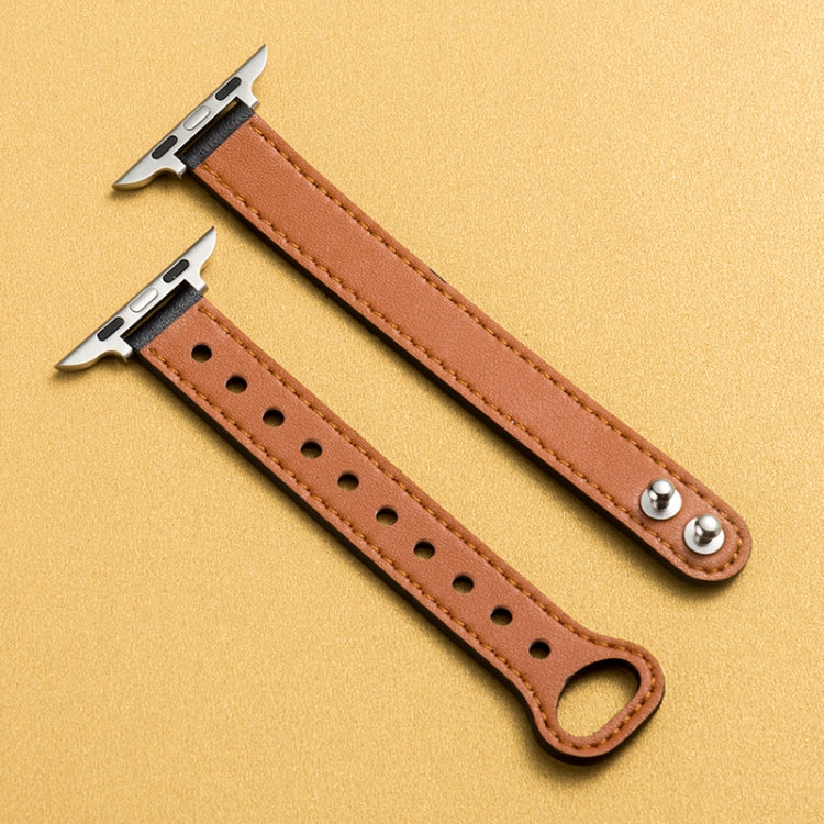 Microfiber Leather Car Line Small Waist Double Buckle Watch Strap