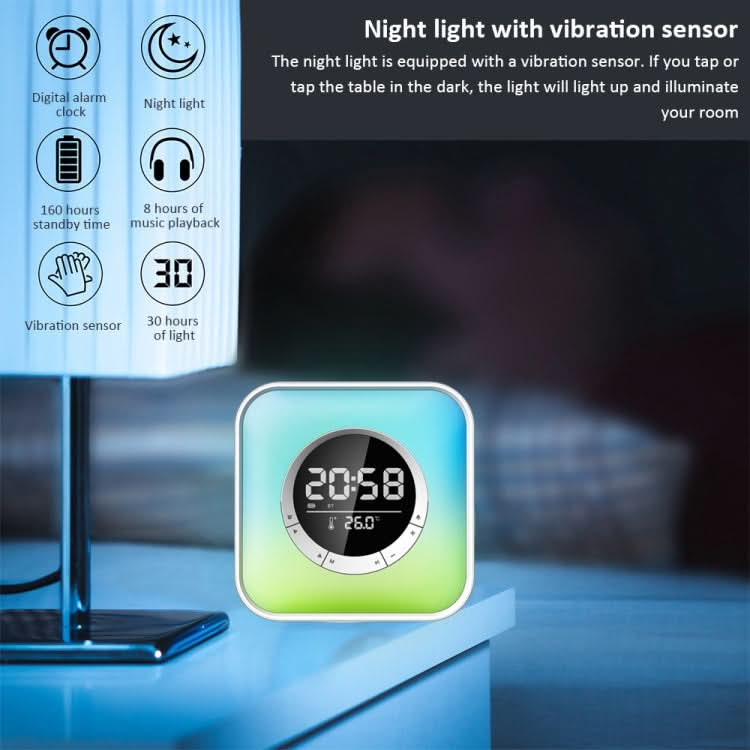 P10 LED Atmosphere Light Bluetooth Speaker with Alarm Thermometer Function