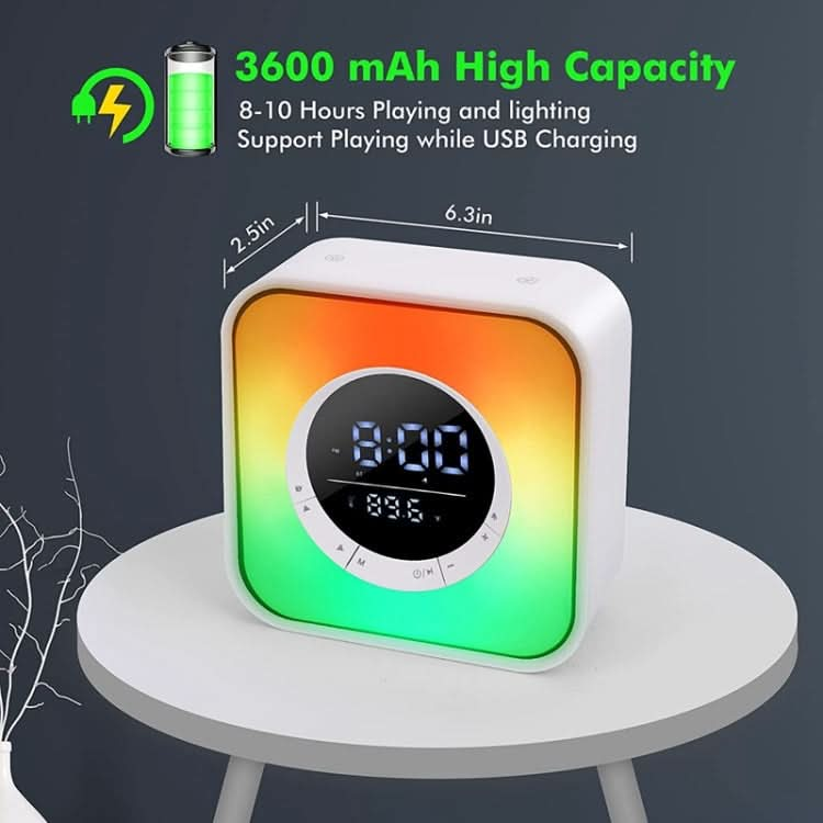 P10 LED Atmosphere Light Bluetooth Speaker with Alarm Thermometer Function