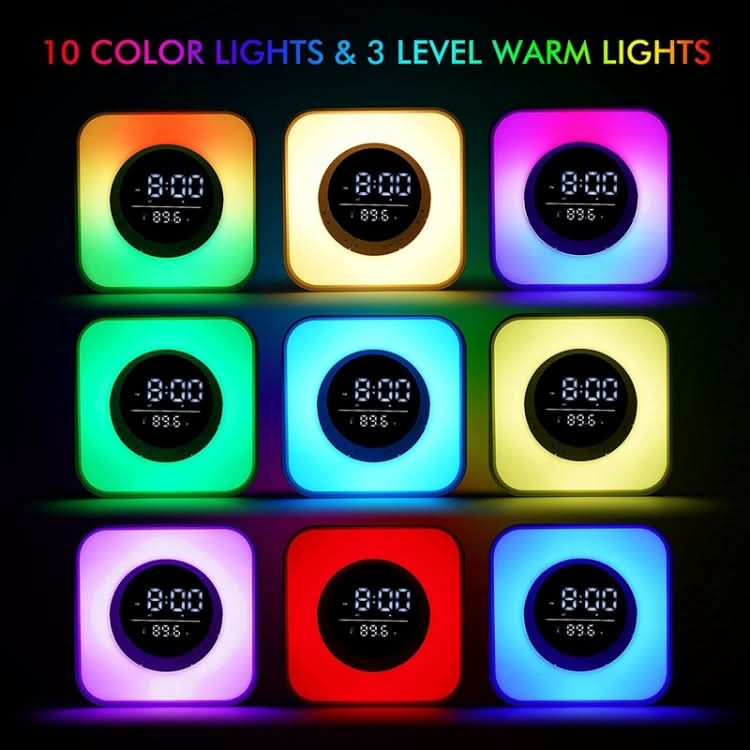 P10 LED Atmosphere Light Bluetooth Speaker with Alarm Thermometer Function