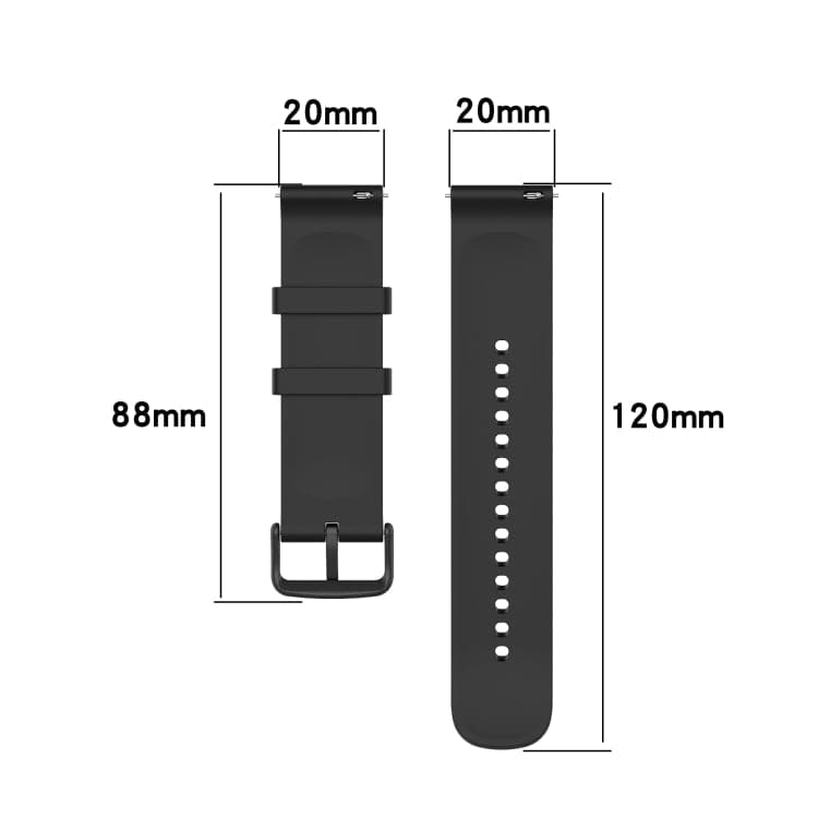 20mm Solid Color Silicone Strap, Series 2