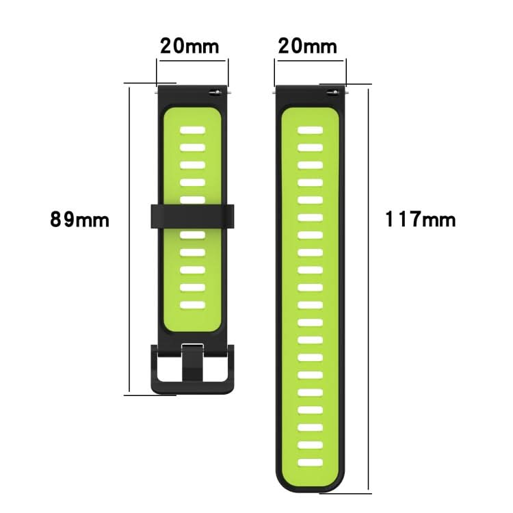 20mm Striped Mixed-Color Silicone Strap, Series 1