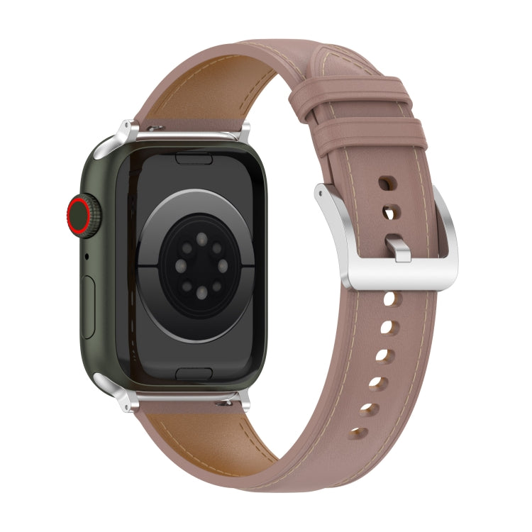 Top Layer Cowhide Sewing Watch Strap For Apple Watch Series