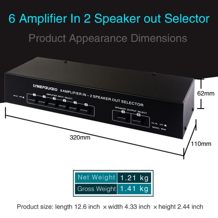 6 In 2 Out 300W Power Amplifier Switcher Loudspeaker Switch Distribute Device My Store