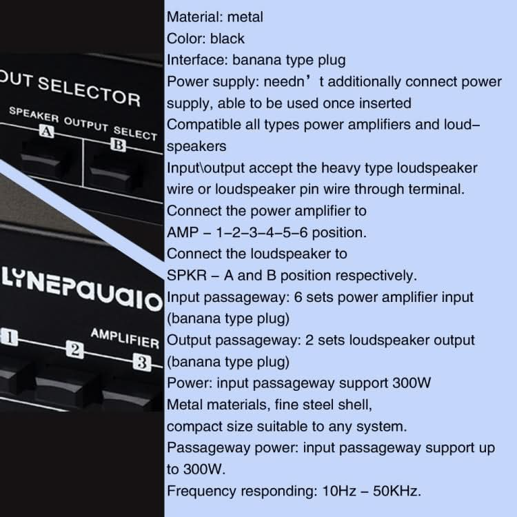 6 In 2 Out 300W Power Amplifier Switcher Loudspeaker Switch Distribute Device My Store