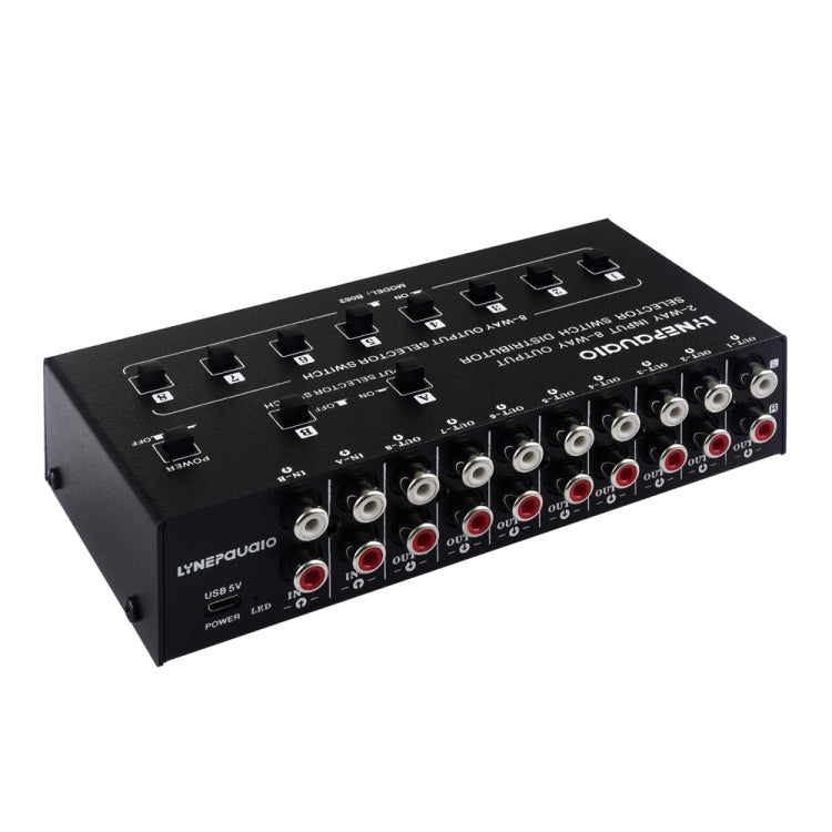 2 In 8 Out RCA Audio Frequency Signal Select Switch Distributor-Reluova