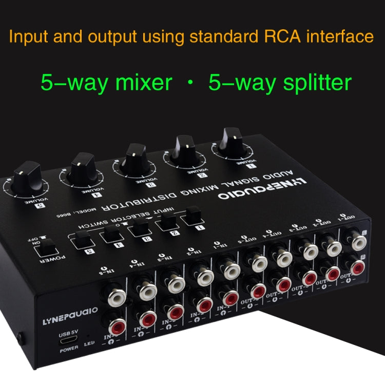 5 In 5 Out Audio Signal Selector Sound Mixing Distribute Device Input Independent Switch My Store