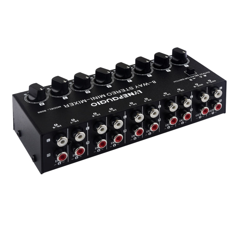 B066 Mini-Stereo-8-Kanal-Cinch-Passivmixer ohne Tonquelle, ohne Stromversorgung