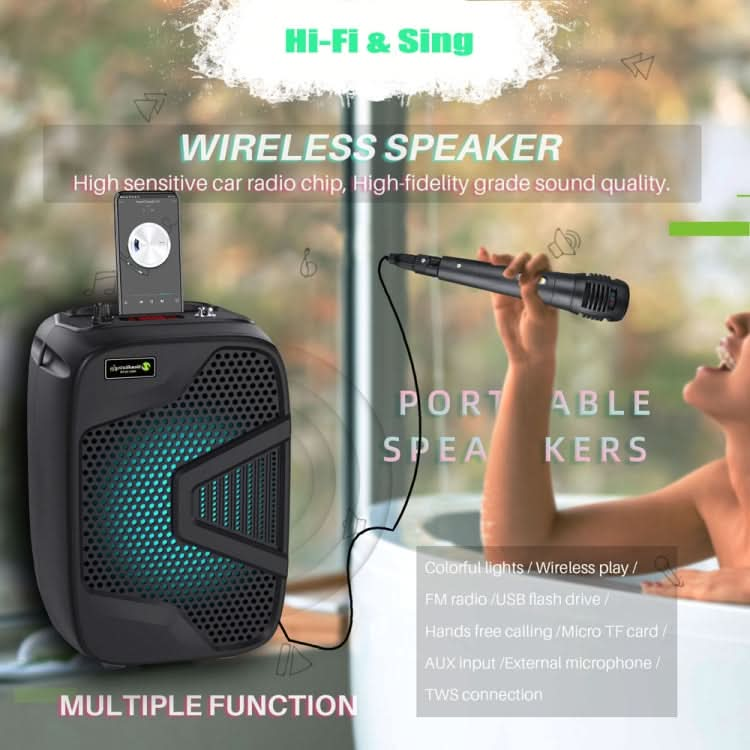 NewRixing NRG501B Outdoor Karaoke Wireless Speaker High-Power Audio Amplifier