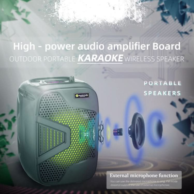 NewRixing NRG501B Outdoor Karaoke Wireless Speaker High-Power Audio Amplifier