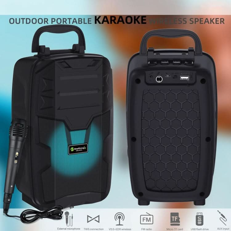 NewRixing NRG401C Outdoor Portable Karaoke Wireless Speaker High-Power Audio Amplifier