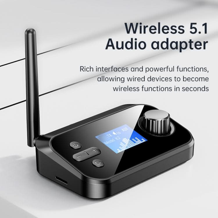 C41S Bluetooth 5.0 Audio Receiver 2 in 1 with Screen Fiber Coaxial Adapter