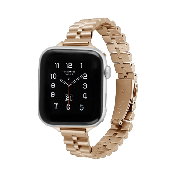 Half-Round Three-Bead Metal Watch Band For Apple Watch Series