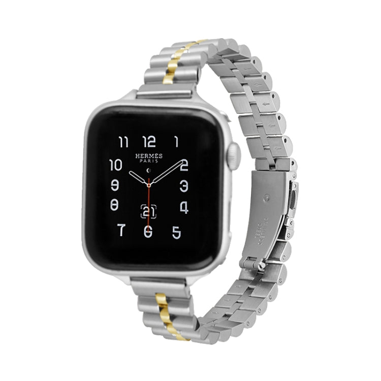 Half-Round Three-Bead Metal Watch Band For Apple Watch Series