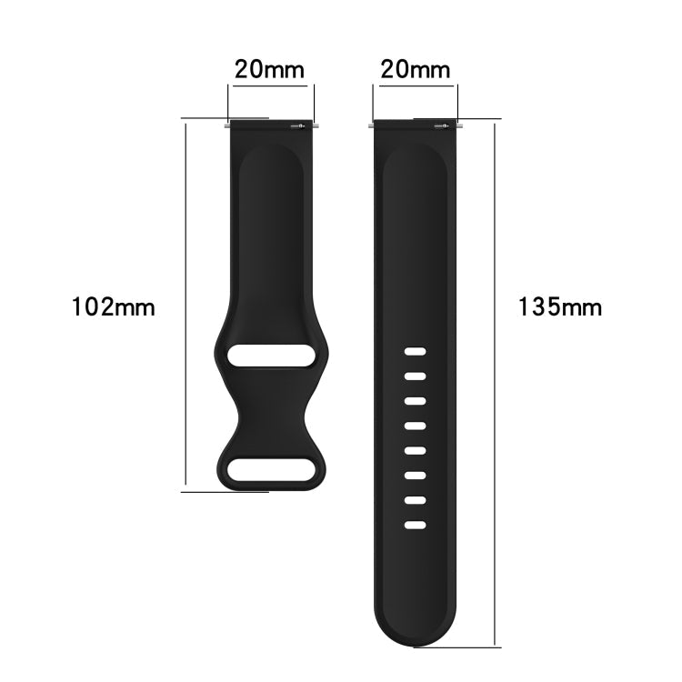 20mm Solid Color Silicone Watch Band, Series 4-Reluova