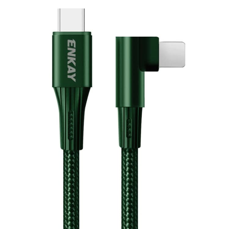 ENKAY PD 20W 3A USB-C / Type-C to 8 Pin Elbow Fast Charging Nylon Braided Data Cable