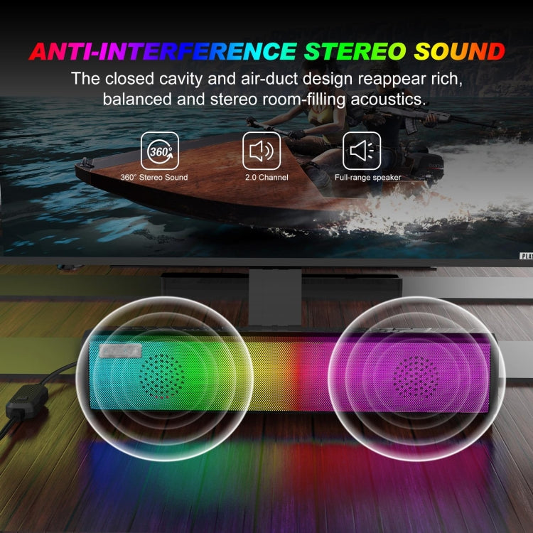 Q9 10W USB Soundbar Home Theater PC Surround Sound Box Wired Computer Speaker with RGB Light My Store