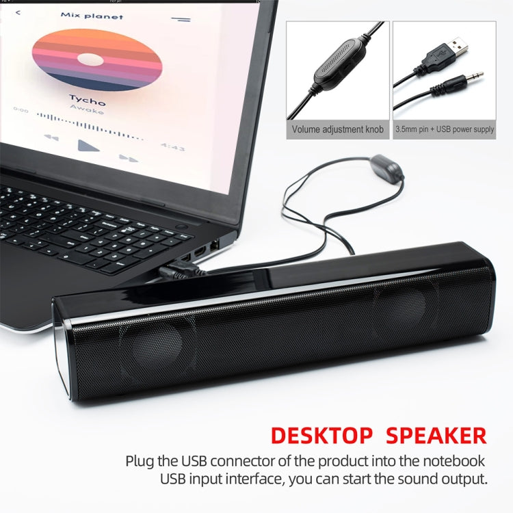 Q2 6W USB Mini Desktop Speaker Soundbar Audio Player Wired PC Speaker Subwoofer My Store