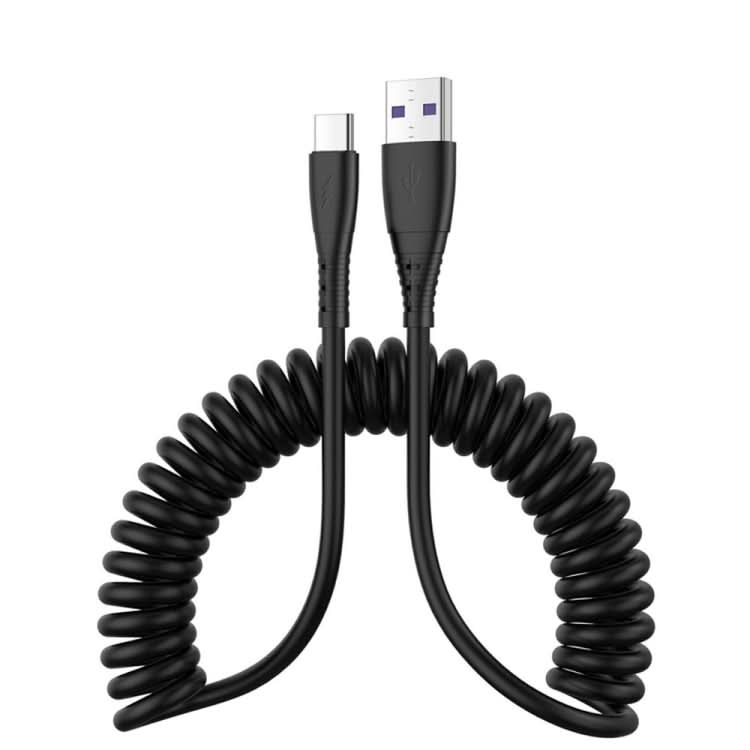 1.5m Spring Telescopic Mobile Phone Fast Charging Data Cable