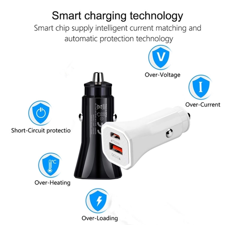 TE-P22 38W PD USB-C / Type-C + QC3. 0 USB Car Charger with 1m USB to 8 Pin Data Cable ÎҵÄÉ̵ê