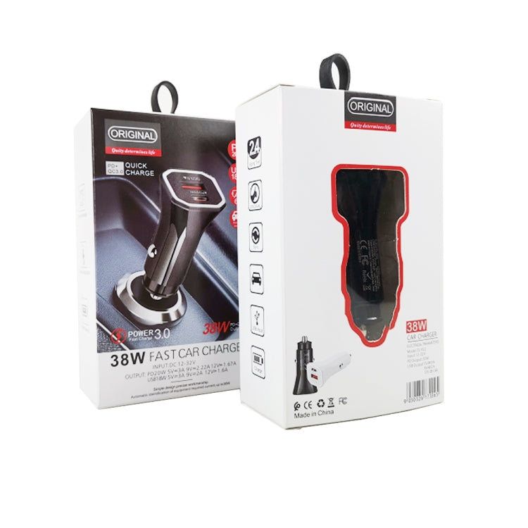 TE-P22 38W PD USB-C / Type-C + QC3. 0 USB Car Charger with 1m USB to 8 Pin Data Cable ÎҵÄÉ̵ê