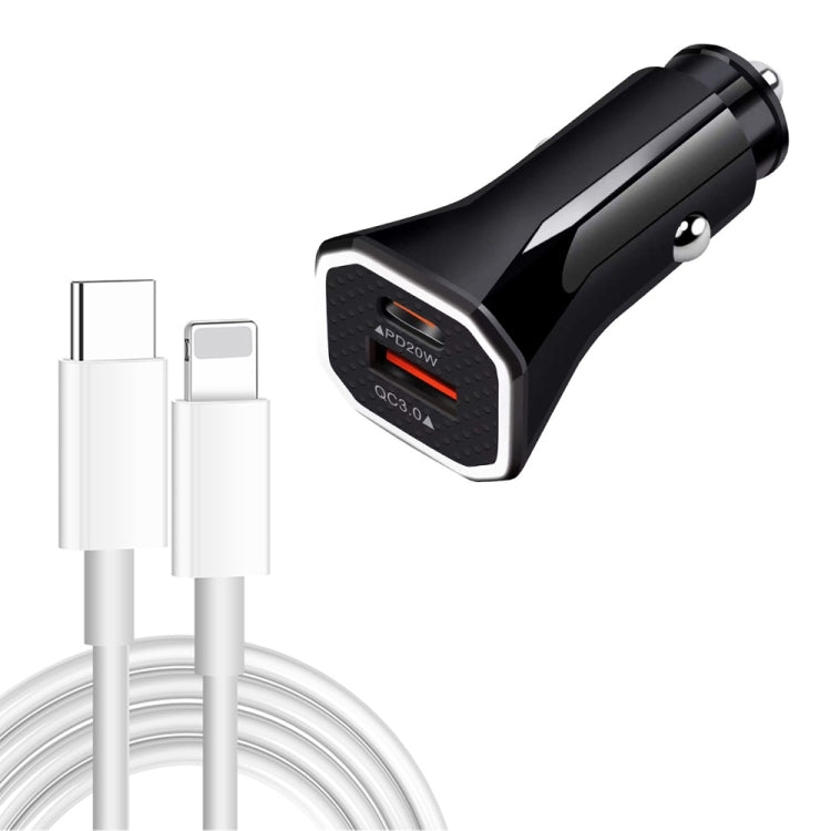 TE-P22 38W PD USB-C / Type-C + QC3. 0 USB Car Charger with 1m USB-C / Type-C to 8 Pin Data Cable ÎҵÄÉ̵ê