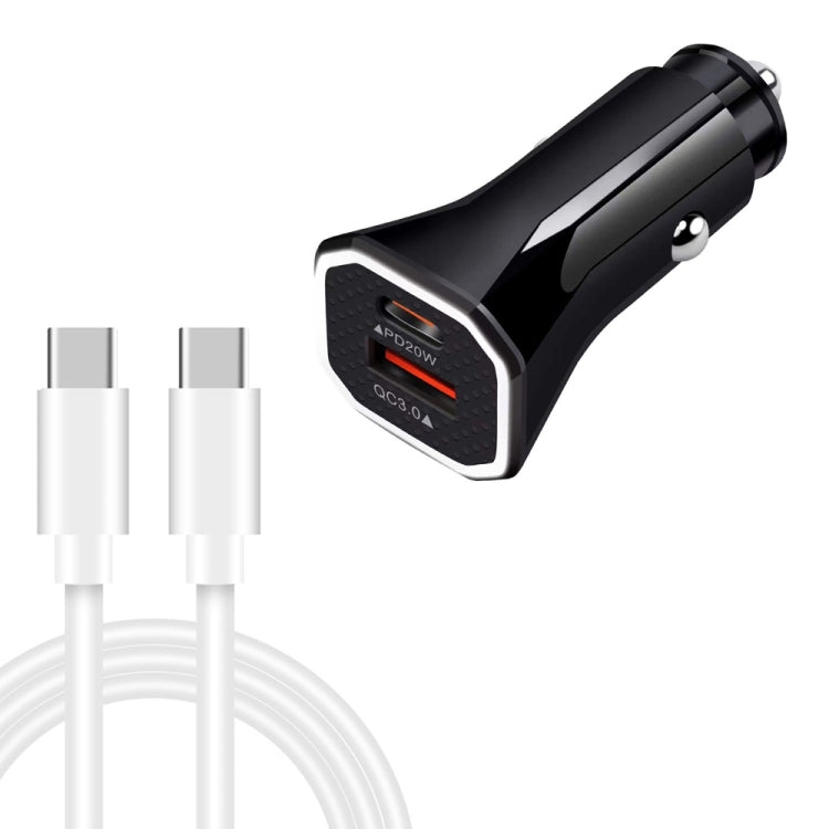 TE-P22 38W PD20W + QC3. 0 USB Car Charging + USB-C / Type-C to USB-C / Type-C  Data Cable, Length: 1m