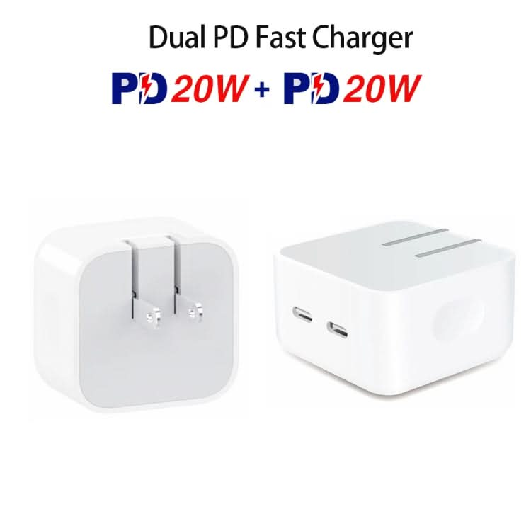 SDC-40W Dual PD USB-C / Type-C Charger for iPhone / iPad Series,