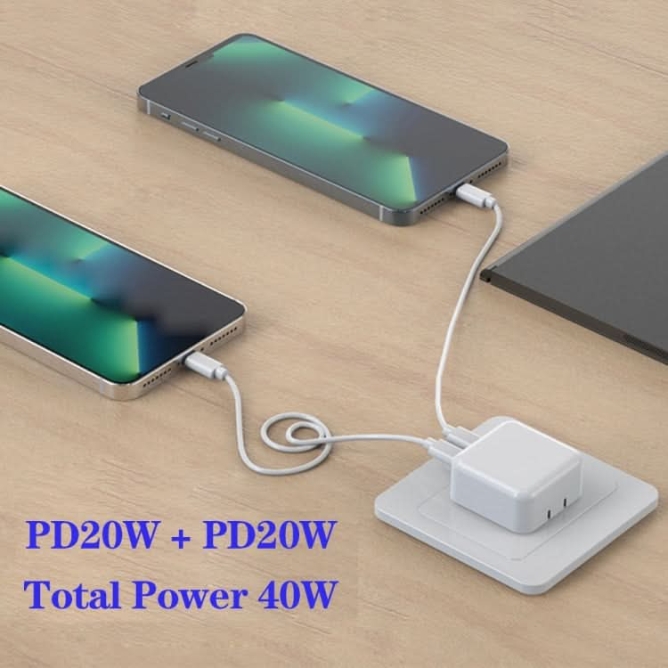 SDC-40W Dual PD USB-C / Type-C Charger for iPhone / iPad Series,