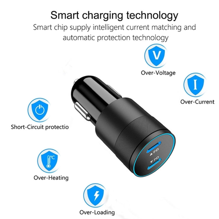 Dual PD 3.0 40W USB-C / Type-C Car Charger with 1m USB-C / Type-C to 8 Pin Data Cable ÎҵÄÉ̵ê