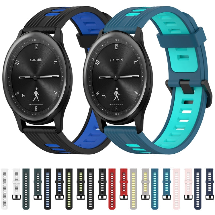 20mm Vertical Pattern Two-Color Silicone Watch Band, Series 5-Reluova