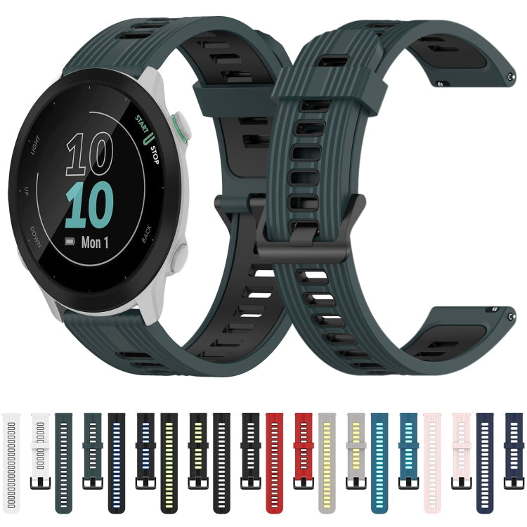 20mm Vertical Pattern Two-Color Silicone Watch Band, Series 3