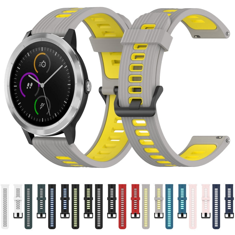 20mm Vertical Pattern Two-Color Silicone Watch Band, Series 4-Reluova