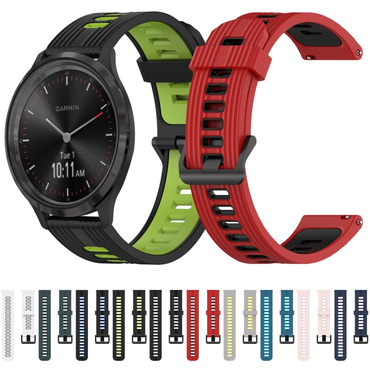 20mm Vertical Pattern Two-Color Silicone Watch Band, Series 6