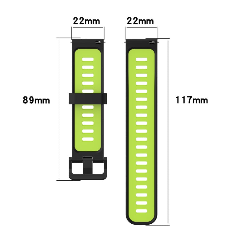 22mm Vertical Pattern Two-Color Silicone Watch Band, Series 4