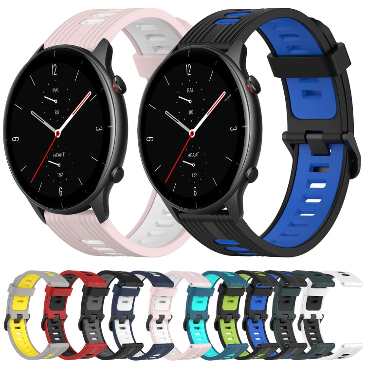 22mm Vertical Pattern Two-Color Silicone Watch Band, Series 3