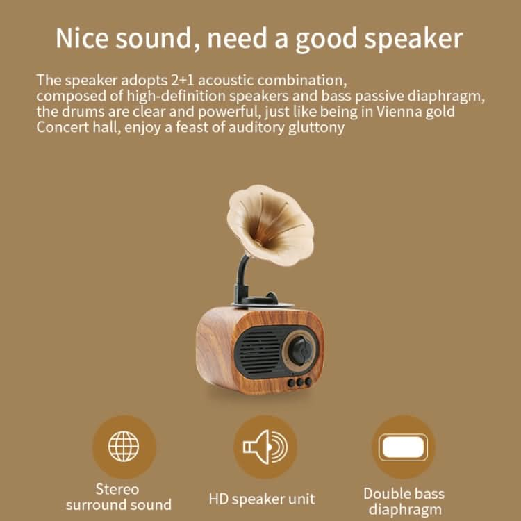 B5 Retro Phonograph Design Portable Wireless Stereo Speaker