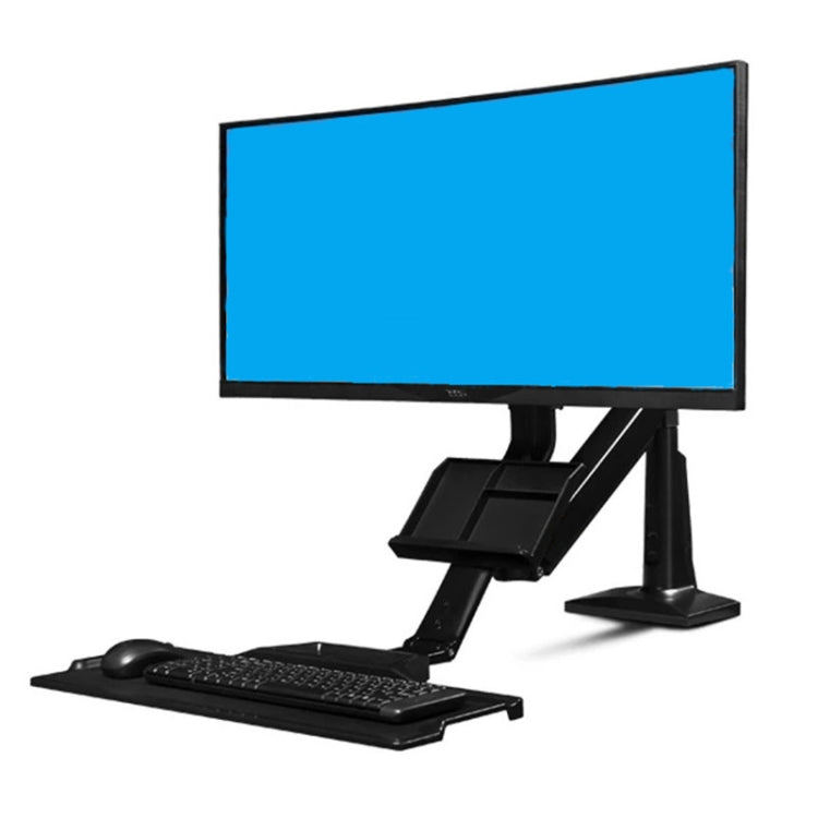 NORTH BAYOU NB35 Ergonomic 19-27 Inch Monitor Holder with Foldable Keyboard Tray Full Motion Sit-Stand Workstation