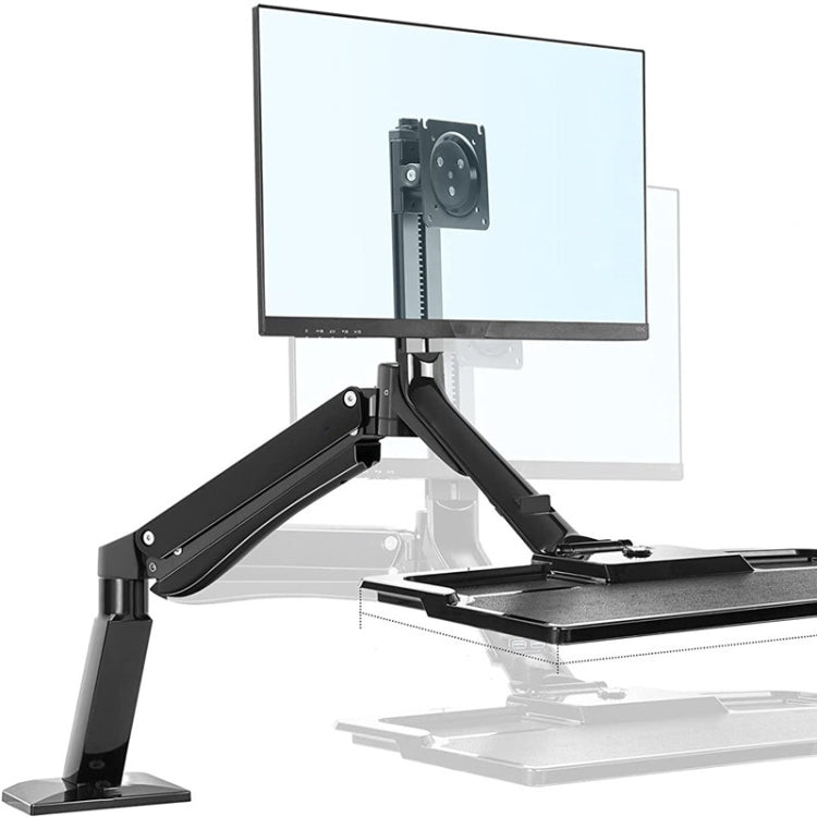 NORTH BAYOU NB40 Ergonomic Height Adjust Computer Stand Workstation 22-32 Inch Monitor Mount Bracket with Keyboard Plate Desk Stand