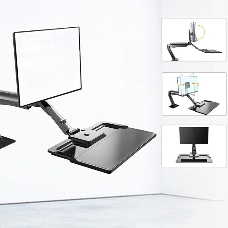 NORTH BAYOU NB40 Ergonomic Height Adjust Computer Stand Workstation 22-32 Inch Monitor Mount Bracket with Keyboard Plate Desk Stand