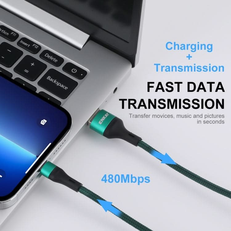 ENKAY ENK-CB118 1m USB 3.0 to 8 Pin 3A Fast Charging Sync Data Cable