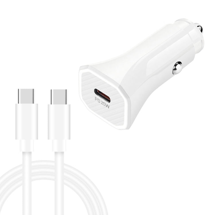 TE-P2 PD20W USB-C / Type-C Car Charger with Type-C to Type-C Data Cable